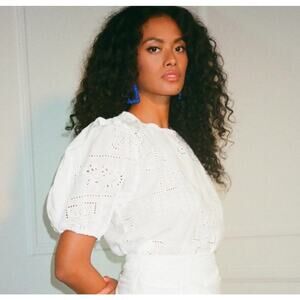 RG Kane Carbon Eyelet Blouse in Off White Size XS